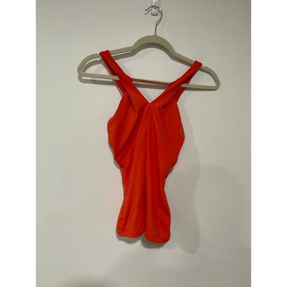 Athleta Orange Cross Back Tankini Athletic Swimwear Summer - Picture 2 of 8